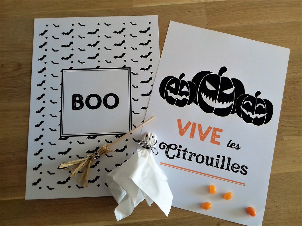 Affiches rigolotes halloween gratuites tête de coucou