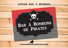 Bar à bonbons kit anniversaire personnalisé thème pirate à imprimer tête de coucou déco organisation