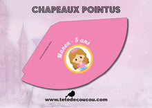 Chapeau Pointu Kit anniversaire personnalisé princesse fille rose à imprimer tête de coucou