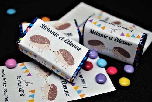 Etiquettes anniversaire mariage mini boite smarties à imprimer tête de coucou