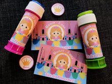 Etiquettes bulles de savons princesses anniversaire à imprimer personnalisé tête de coucou