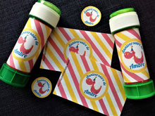 Etiquettes pour bulles de savon anniversaire enfant thème dinosaure tête de coucou à imprimer