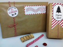 Etiquettes rigolotes du Père-Noël à coller sur paquets cadeaux tête de coucou à imprimer