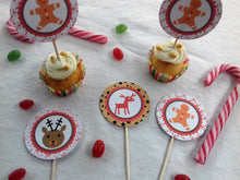 Etiquettes rondes cupcakes toppers goûter de Noël enfants à imprimer tête de coucou
