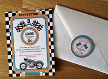 Invitations personnalisées  anniversaire thème moto petite garçon à imprimer tête de coucou