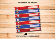 Kit anniversaire garçon thème Super Héros drapeaux de pailles à imprimer printable tête de coucou batman, superman, spiderman