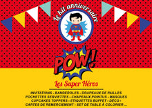 Kit anniversaire garçon thème Super héros Tête de Coucou à imprimer printable organisation fête batman, superman, spiderman
