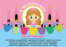 Kit anniversaire personnalisé  déco invitations bar à bonbons princesse fille rose à imprimer tête de coucou