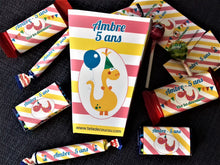 Kit bonbons anniversaire enfant dinosaure pour distribuer copains école maternelle tête de coucou