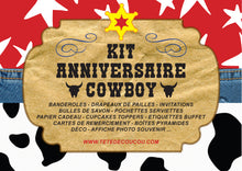 Kit anniversaire à imprimer thème cowboy garçon organisation fête tête de coucou décoration cadeaux affiches