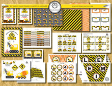 Kit anniversaire à imprimer thème engins chantier construction organisation tête de coucou décoration cadeaux affiches