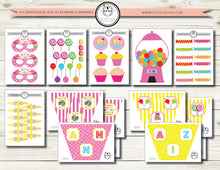 Kit anniversaire personnalisé thème bonbons filles à imprimer tête de coucou organisation déco fête