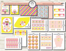 Kit anniversaire personnalisé thème bonbons rose à imprimer tête de coucou organisation déco fête