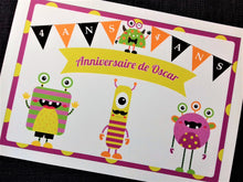 Pancarte bienvenue personnalisée anniversaire enfant thème monstres à imprimer tête de coucou