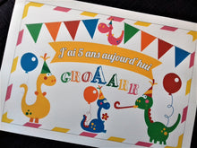 Pancarte pour photo j'ai 5 ans aujourd'hui  anniversaire enfant thème dinosaure tête de co