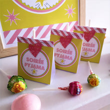 Soirée pyjama kit à imprimer rose fille déco invitation ballotins sucettes animation bar à bonbons tête de coucou