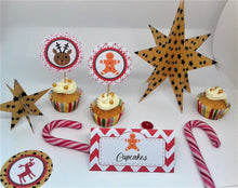cupcakes toppers étiquettes buffet étoile et sapin en papier goûter de Noël enfants à imprimer tête de coucou