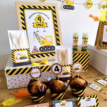 kit anniversaire à imprimer enfant engins chantier construction tête de coucou décoration cupcakes organisations fête