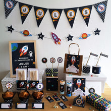 kit anniversaire à imprimer enfant thème espace fusée planètes tête de coucou décoration banderoles organisations fête
