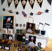 kit anniversaire à imprimer enfant thème espace fusée planètes tête de coucou décoration papier cadeaux organisations fête